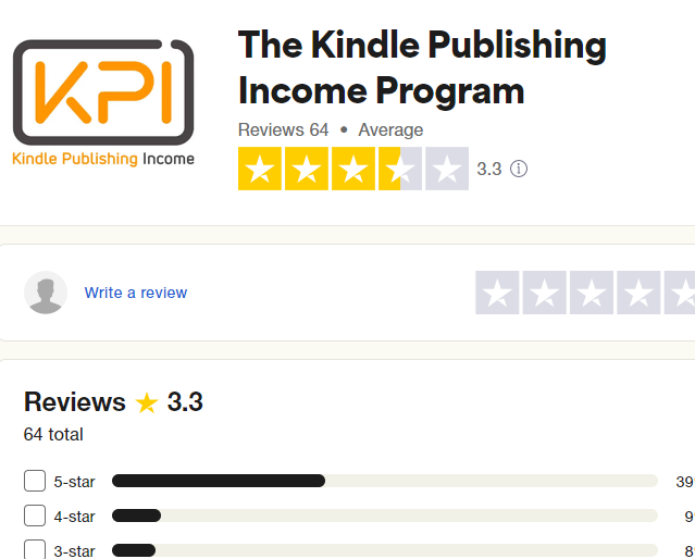 Is Kindle Publishing Income a scam the trustpilot reviews
