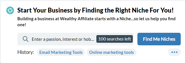 How to use the Niche Finder tool at Wealthy Affiliate
