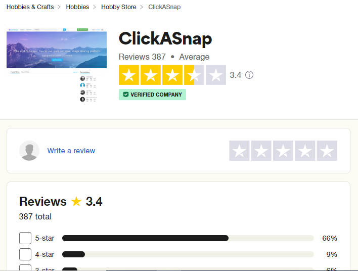 Clickasnap review are people happy with Clickasnap. This is the Clickasnap trustpilot review site