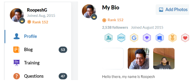 This is my profile page within the Wealthy Affiliate platform