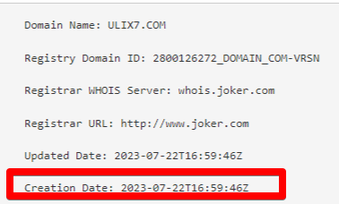 Ulix7 review. The Ulix7 domain name was only registered this year in 2023
