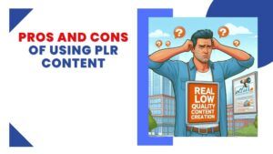 What are the pros and cons of using PLR content for your business social media image