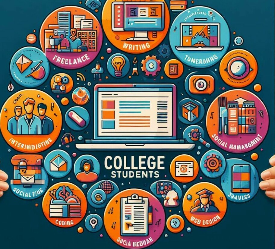 This image shows a number of remote work opportunities for college students