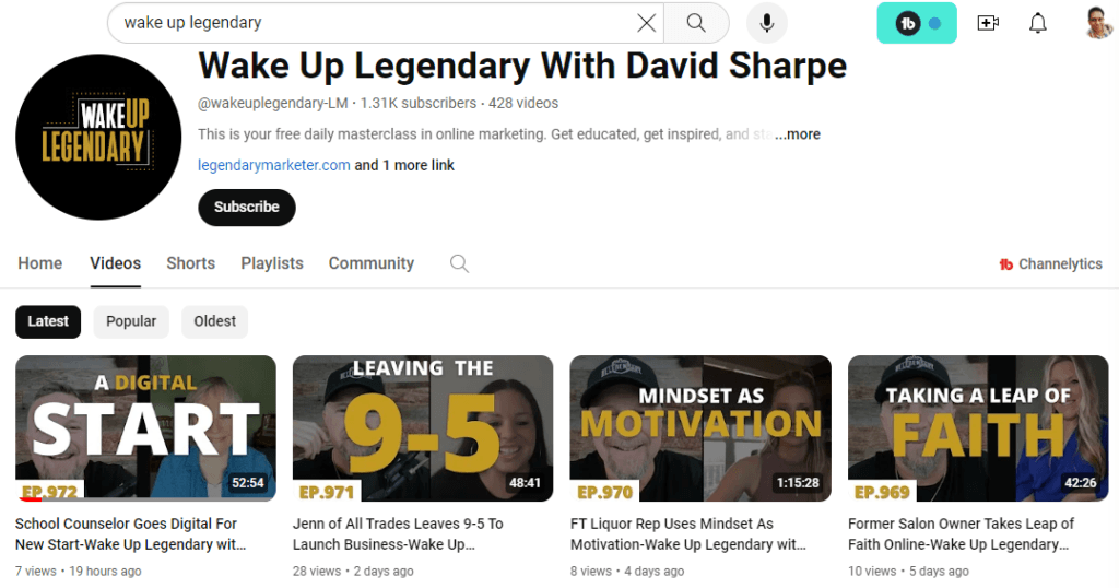Wake-Up Legenedary show with david sharpe is also featured in the new legendary marketer 5-day challenge