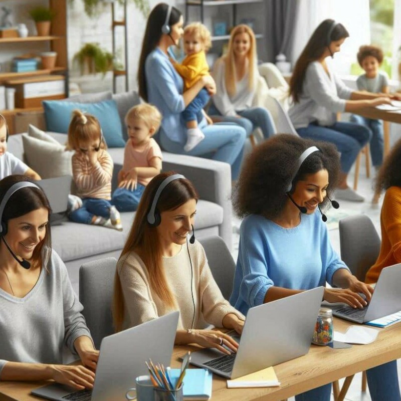 Work from home moms working as virtual assistants