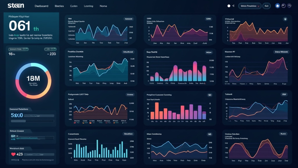 Colorful digital dashboard with traffic data and AI charts